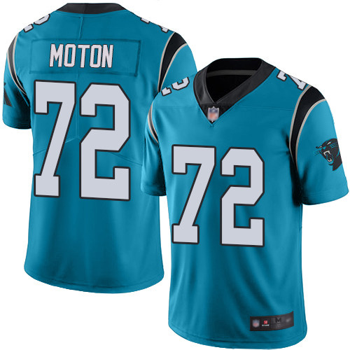 Carolina Panthers Limited Blue Men Taylor Moton Jersey NFL Football 72 Rush Vapor Untouchable
